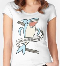 dear premier barnett: sharks are friends, not foes Women's Fitted Scoop T-Shirt