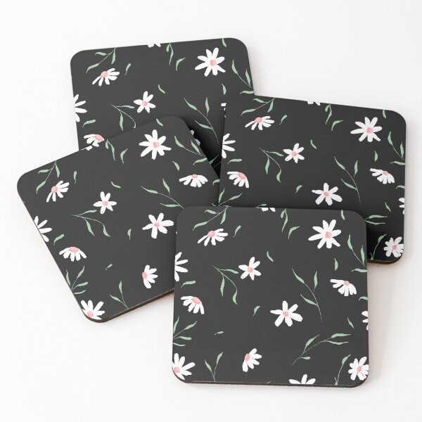 Item preview, White daisy simple floral pattern designed and sold by pinkyfish1010.