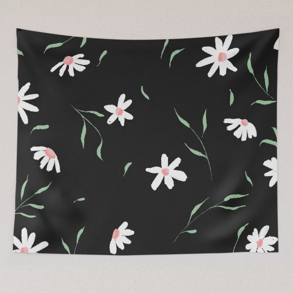 Item preview, White daisy simple floral pattern designed and sold by pinkyfish1010.