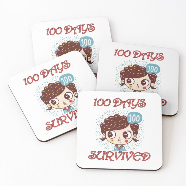 Item preview, 100 Days Os School Survived Cute Girl Illustration designed and sold by mbensdesign.