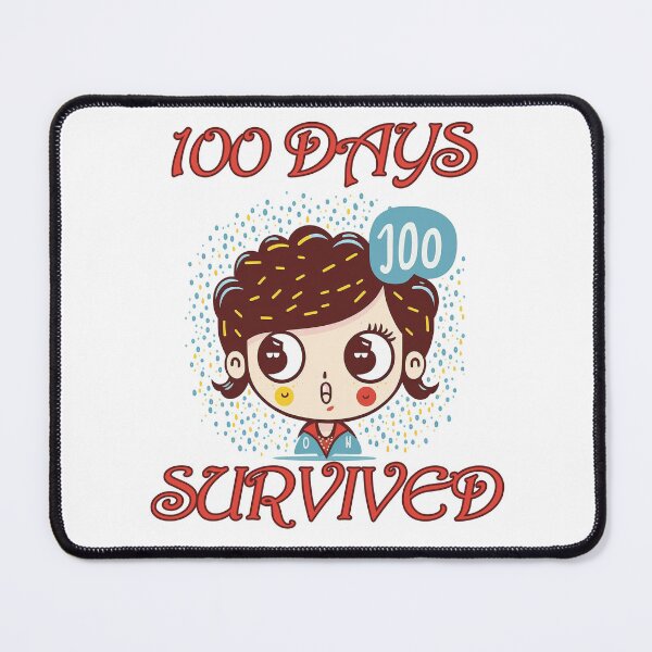 Item preview, 100 Days Os School Survived Cute Girl Illustration designed and sold by mbensdesign.