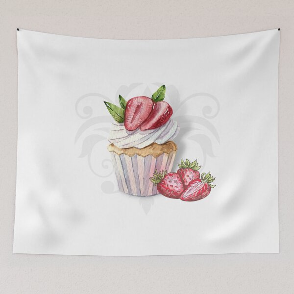Item preview, Shabby chic style strawberry cupcake  designed and sold by Justsweetdesign.