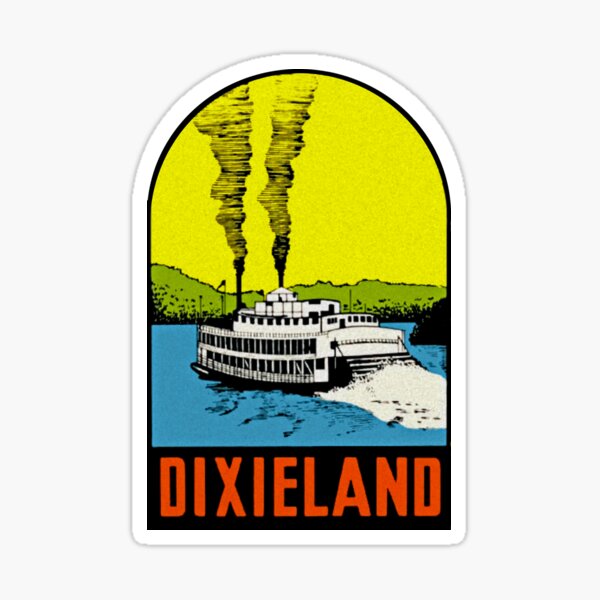 Item preview, Dixieland Paddle Steamer Vintage Travel Decal designed and sold by hilda74.