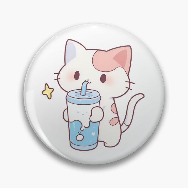 Item preview, Cat Drinking From a Cup - Cute Anime designed and sold by KawaiiDen.
