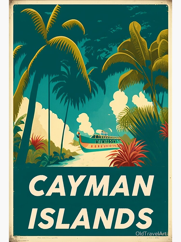 Cayman Islands Illustrated T - Canvas Art