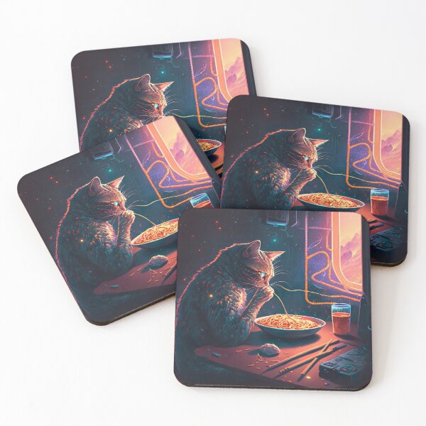 Item preview, The cat eating spaghetti in space designed and sold by MystiS.