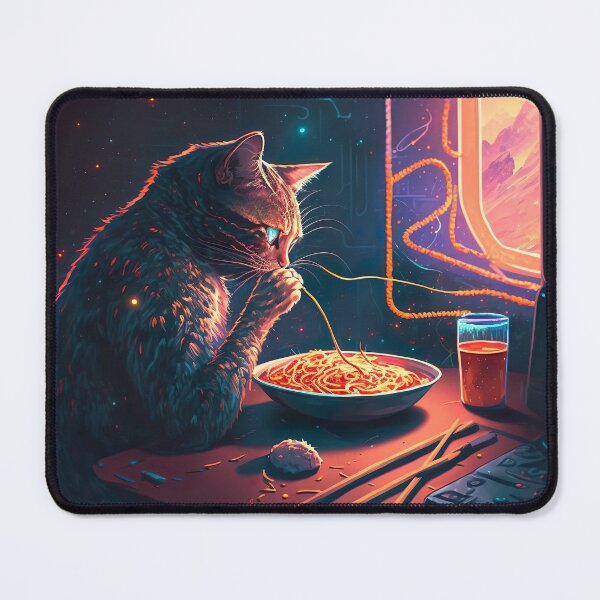 Item preview, The cat eating spaghetti in space designed and sold by MystiS.