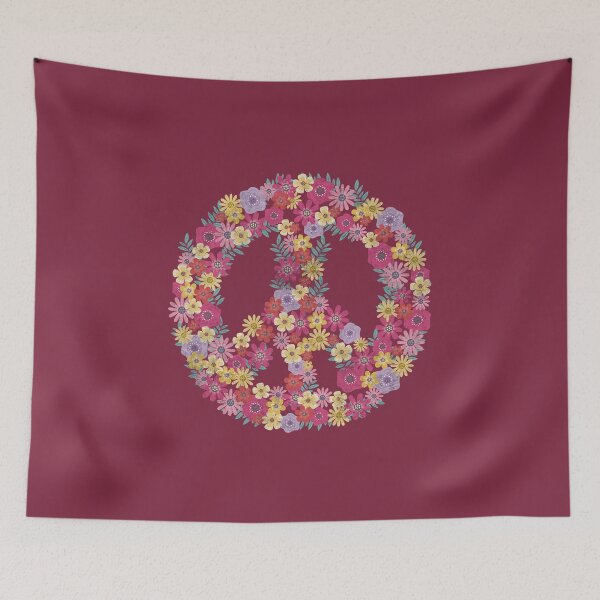 Item preview, Peace Flowers Love Peace Sign Floral Art Hippie Costume 60s 70s designed and sold by alenaz.