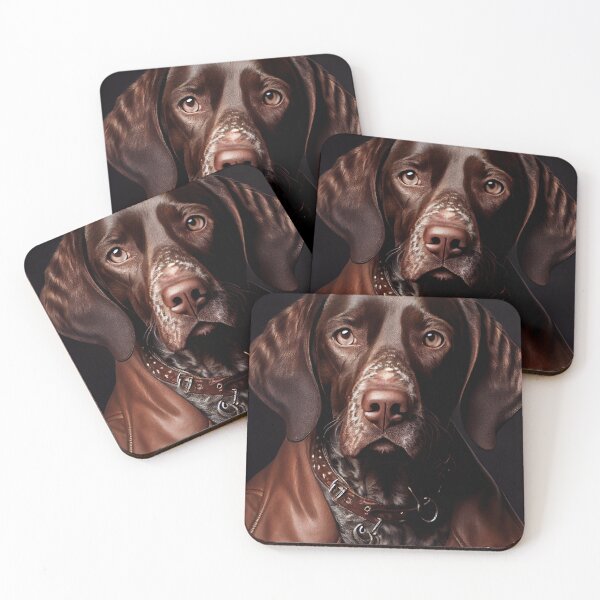 Item preview, German Shorthaired wearing leather jacket - Dog Breed Portrait designed and sold by Nalaxation.