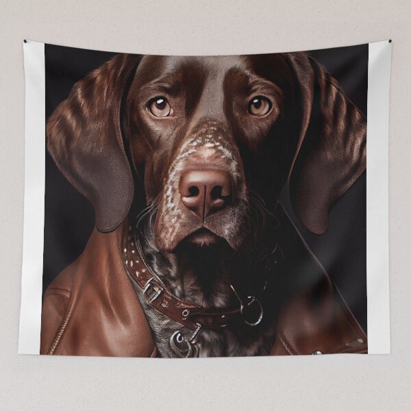 Item preview, German Shorthaired wearing leather jacket - Dog Breed Portrait designed and sold by Nalaxation.