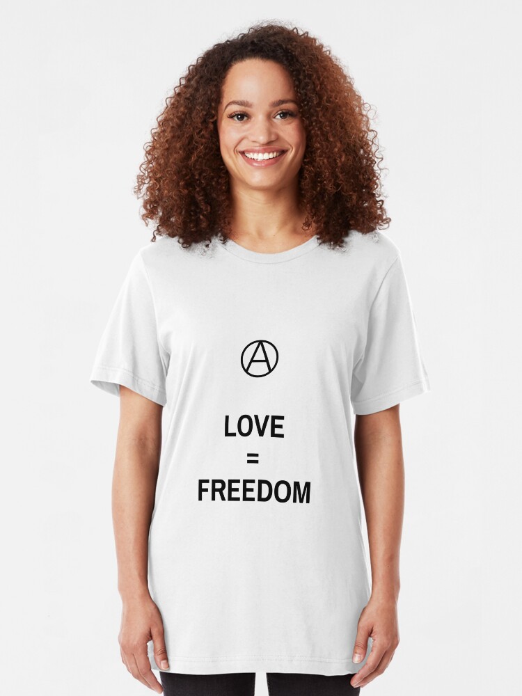 Alternate view of Love equal Freedom Slim Fit T-Shirt