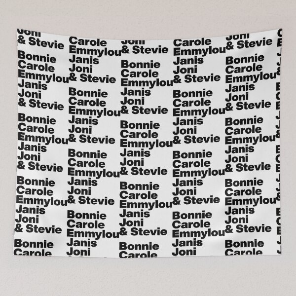 Item preview, Female Singer Songwriters - Bonnie Carole Emmylou Janis Joni and Stevie - Black Text designed and sold by AViCANOShop.