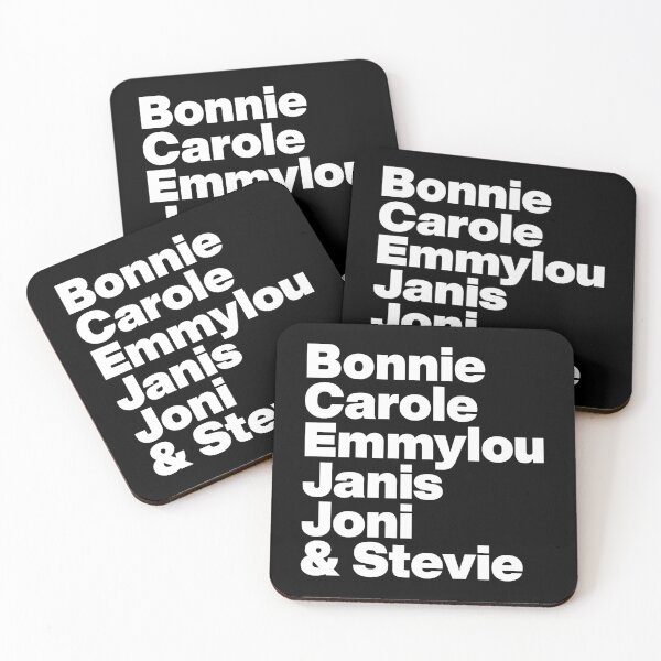 Item preview, Female Singer Songwriters - Bonnie Carole Emmylou Janis Joni and Stevie - White Text designed and sold by AViCANOShop.