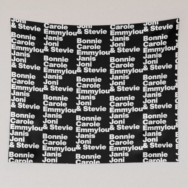 Item preview, Female Singer Songwriters - Bonnie Carole Emmylou Janis Joni and Stevie - White Text designed and sold by AViCANOShop.