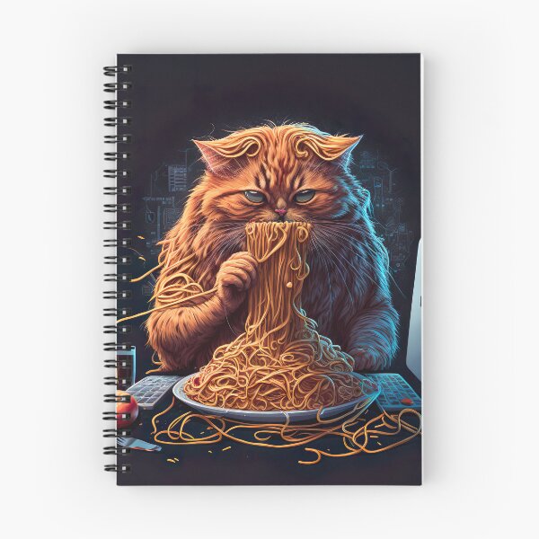 Item preview, Orange cat eating spaghetti  designed and sold by MystiS.