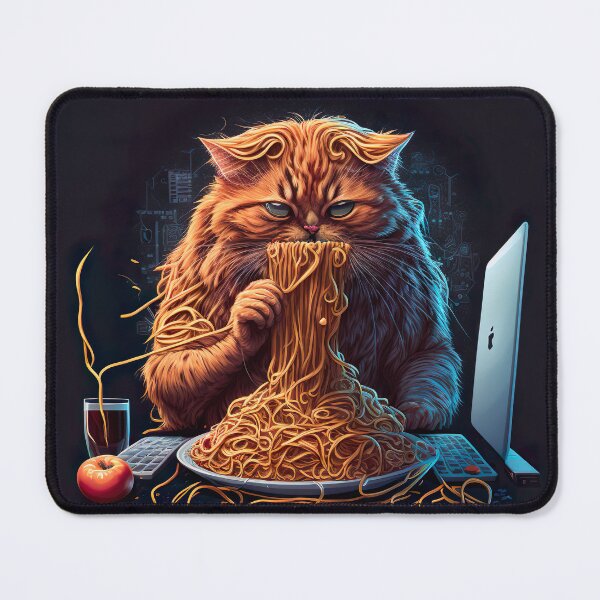 Item preview, Orange cat eating spaghetti designed and sold by MystiS.