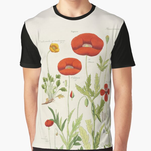 Botanical illustration: Poppy by David Dietrich – State Library Victoria Graphic T-Shirt