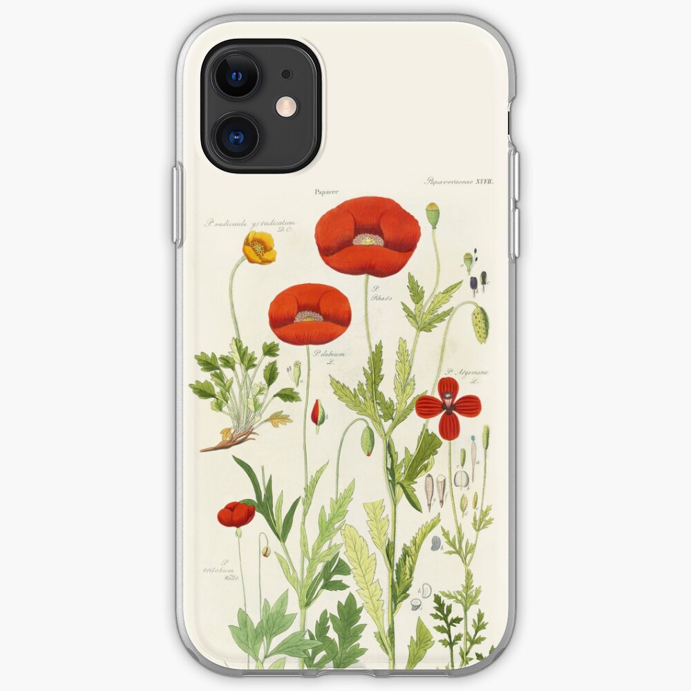 Botanical illustration: Poppy by David Dietrich – State Library Victoria iPhone Case & Cover