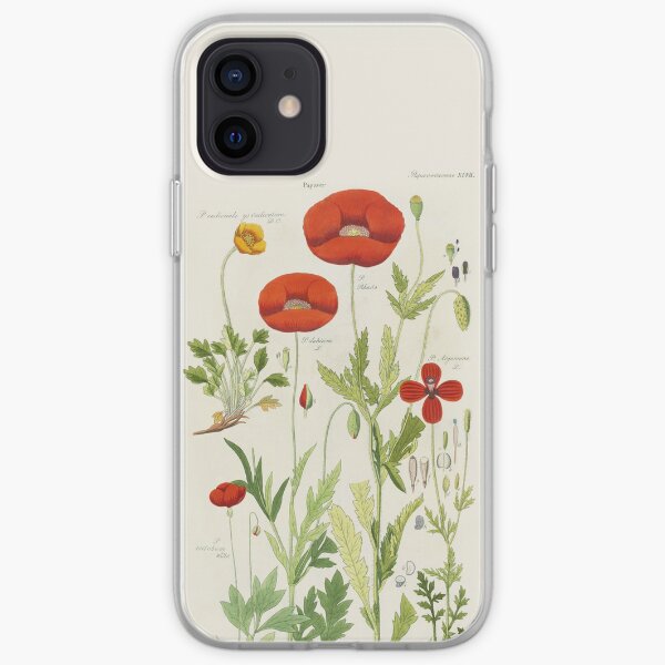 Botanical illustration: Poppy by David Dietrich – State Library Victoria iPhone Soft Case