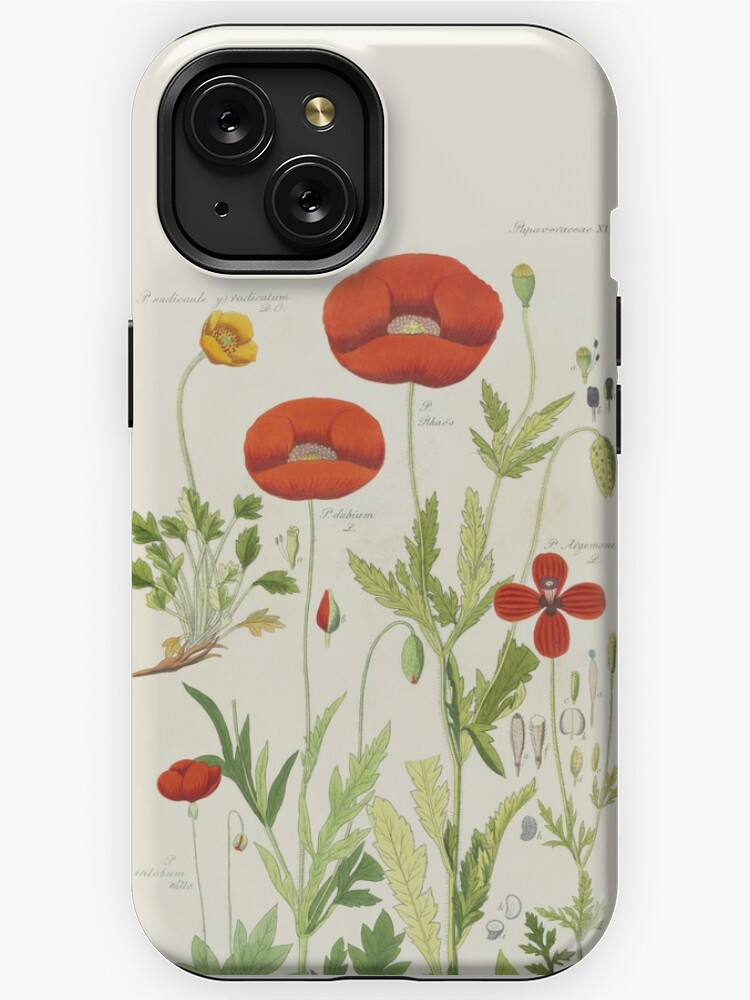 iPhone Case, Botanical illustration: Poppy by David Dietrich – State Library Victoria designed and sold by StateLibraryVic