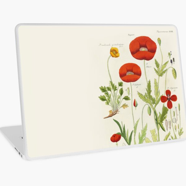 Botanical illustration: Poppy by David Dietrich – State Library Victoria Laptop Skin