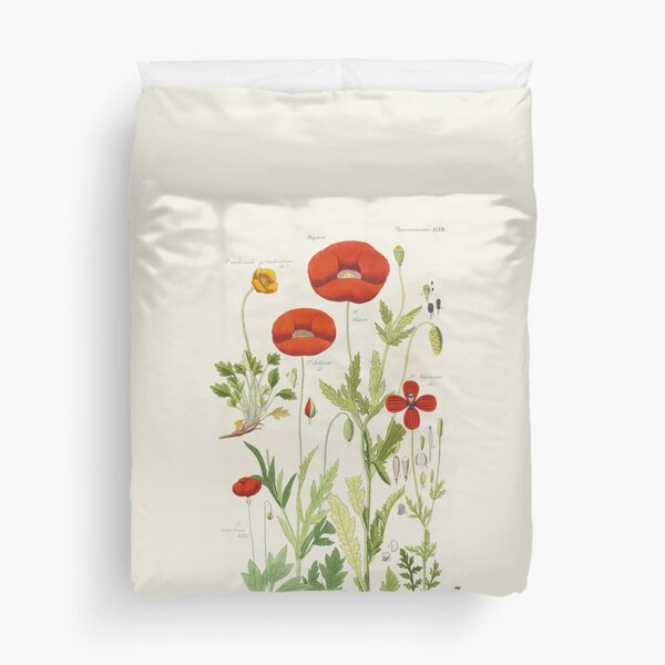 Botanical illustration: Poppy by David Dietrich – State Library Victoria Duvet Cover