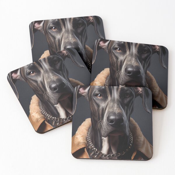 Item preview, Great Dane wearing leather jacket - Dog Breed Portrait designed and sold by Nalaxation.