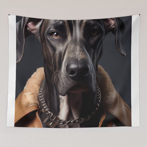 Item preview, Great Dane wearing leather jacket - Dog Breed Portrait designed and sold by Nalaxation.