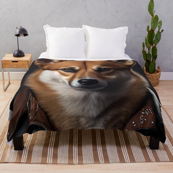 Item preview, Kishu wearing leather jacket - Dog Breed Portrait designed and sold by Nalaxation.