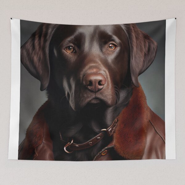 Item preview, Labrador Retriever wearing leather jacket - Dog Breed Portrait designed and sold by Nalaxation.