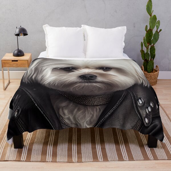 Artikelvorschau, Maltese wearing leather jacket - Dog Breed Portrait entworfen und verkauft von Nalaxation.