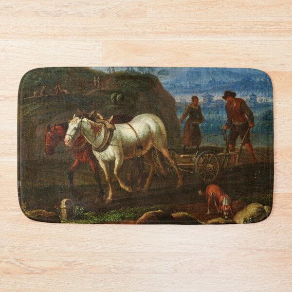 Item preview, Ploughing the fields with horses vintage painting designed and sold by Vintage Designs +.