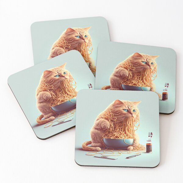 Item preview, Cat eating spaghetti  designed and sold by MystiS.