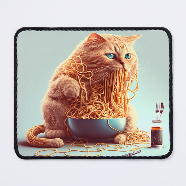 Item preview, Cat eating spaghetti designed and sold by MystiS.