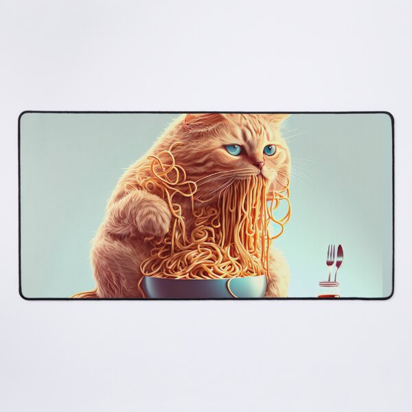 Item preview, Cat eating spaghetti designed and sold by MystiS.