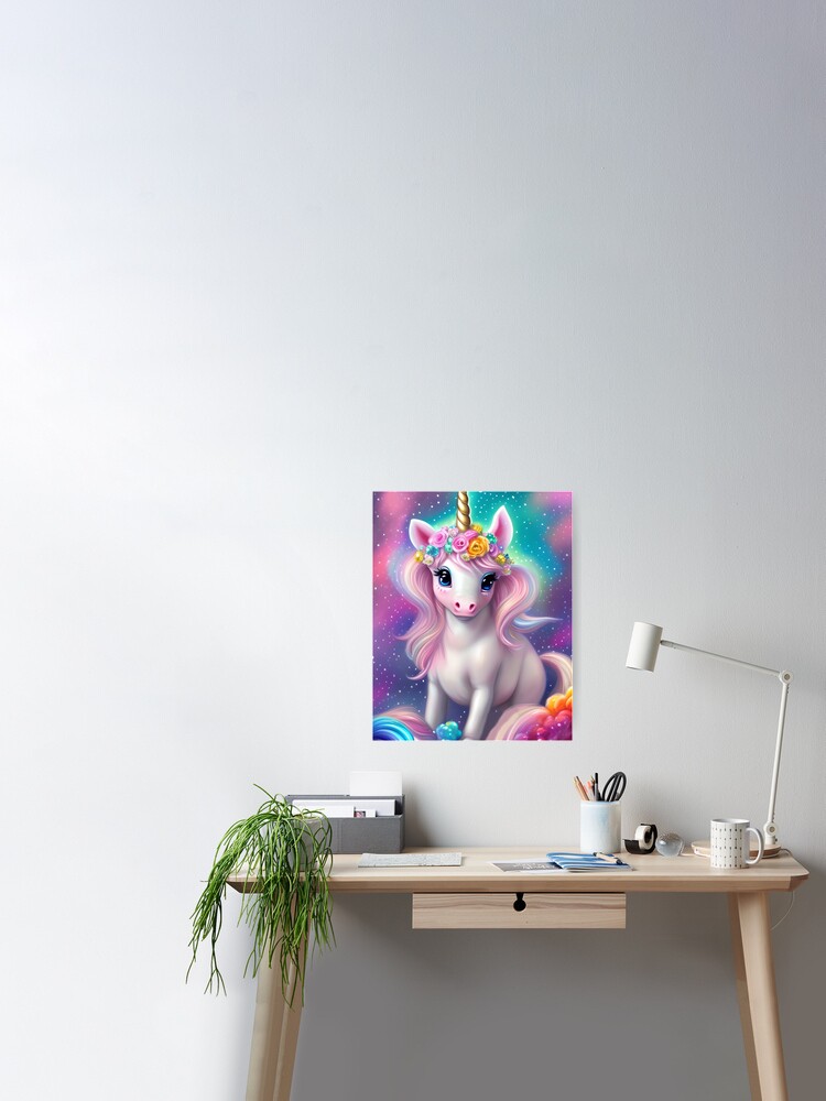 Fantasy Cute Kawaii Baby Unicorn Poster for Sale by Trace1234