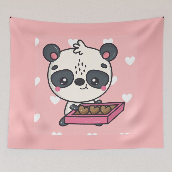 Artikelvorschau, Panda, kawaii Panda, Pandakunstwand, Pandaaufkleber entworfen und verkauft von animalbunch7.