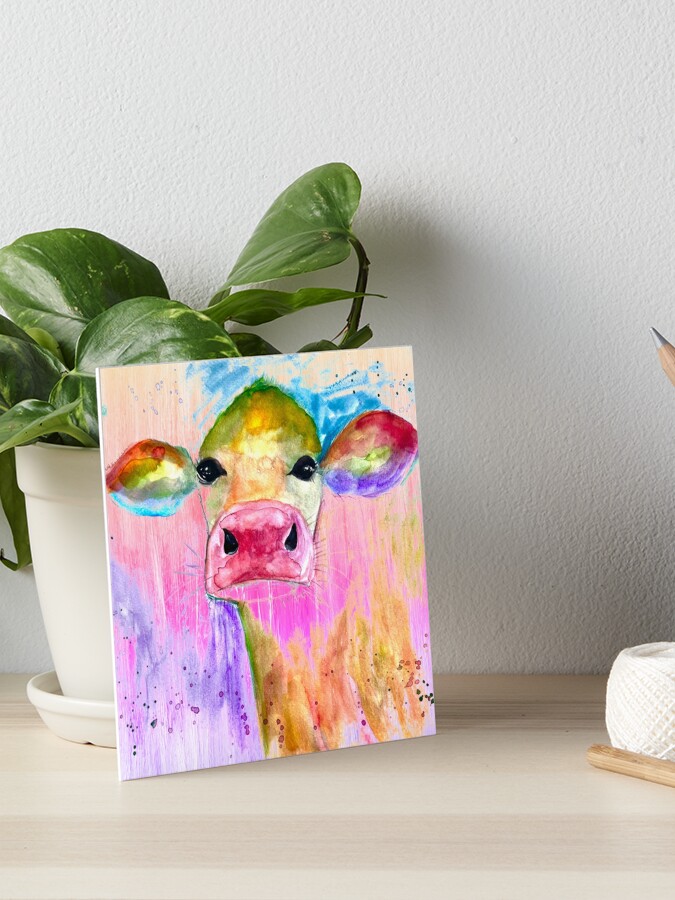 Neon Pink Watercolor Cow Print Hoodie I Printed Hoodie – American Farm  Company