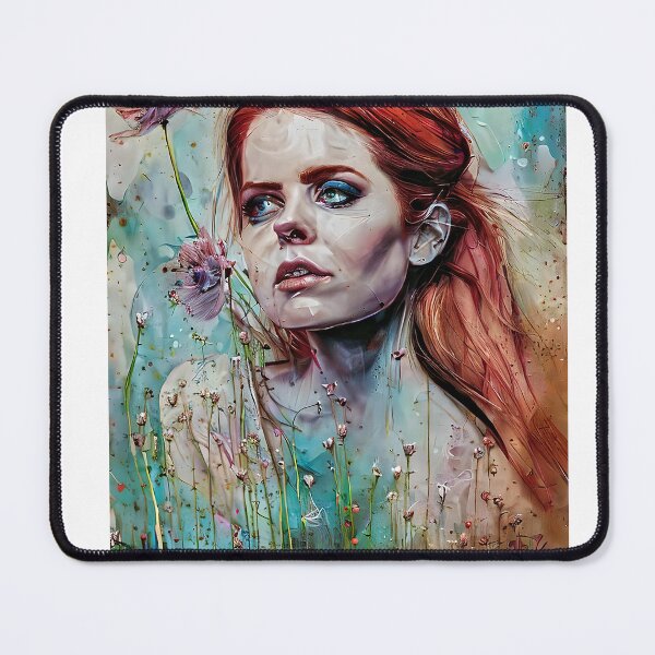 Item preview, Portrait of Amy with flowers designed and sold by bogfl.