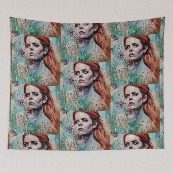 Item preview, Portrait of Amy with flowers designed and sold by bogfl.