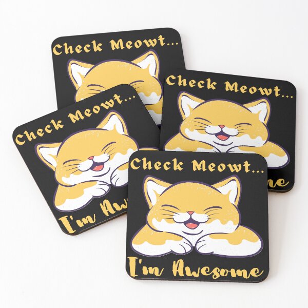 Item preview, Check Meowt I'm Awesome Cat Funny designed and sold by artfartzzz.