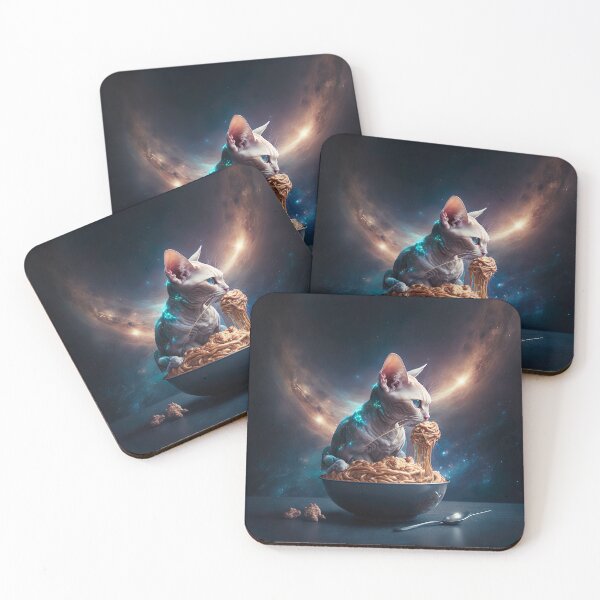 Item preview, Sphynx cat eating spaghetti  designed and sold by MystiS.