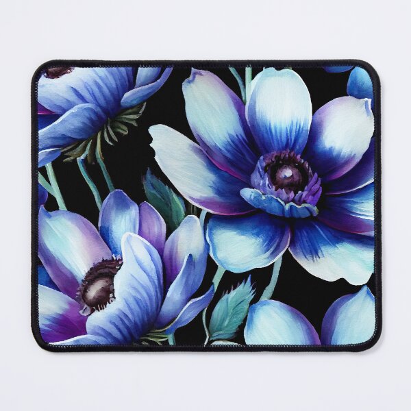 Item preview, Blue anemone flowers pattern designed and sold by AppleElf.