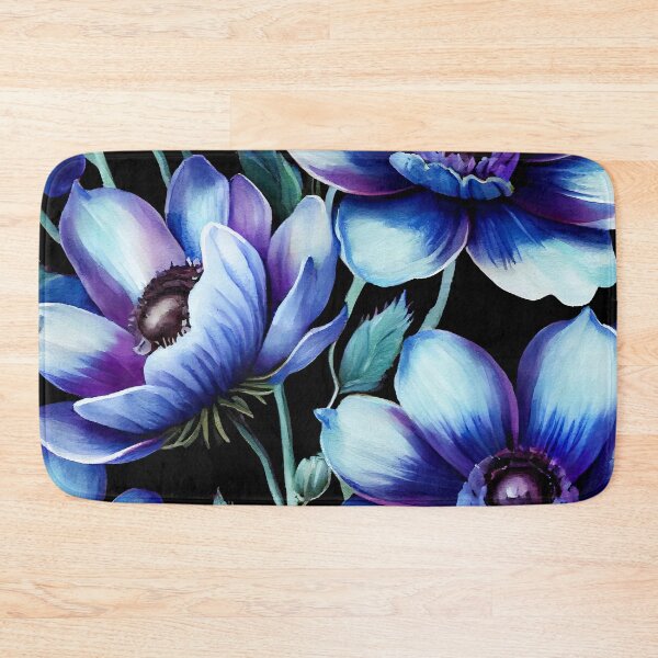 Item preview, Blue anemone flowers pattern  designed and sold by AppleElf.