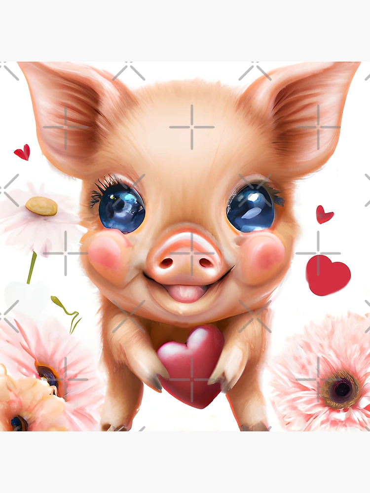 Download Adorable Pig with Hearts - Perfect for Online Games and