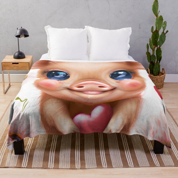 Item preview, Cute Baby Piglet with a Valentine's Heart and flowers designed and sold by Trace1234.
