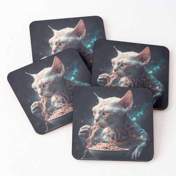 Item preview, Sphynx cat eating spaghetti  designed and sold by MystiS.