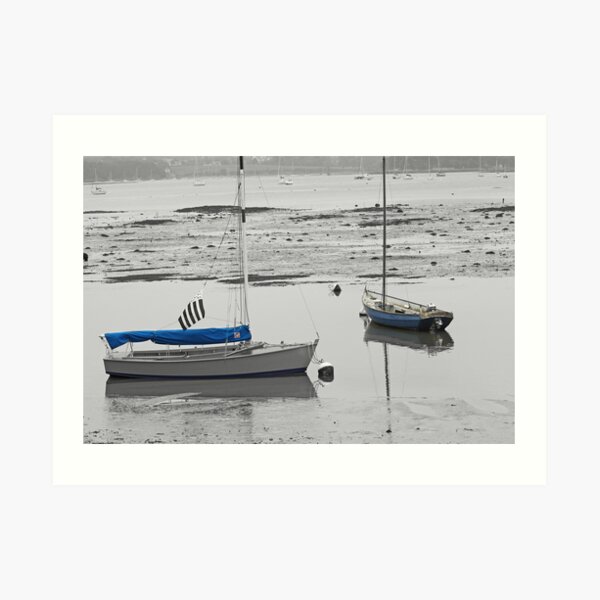 Two Boats at Low Tide Art Print