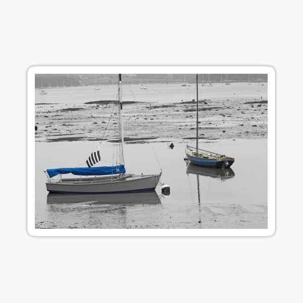 Two Boats at Low Tide Sticker
