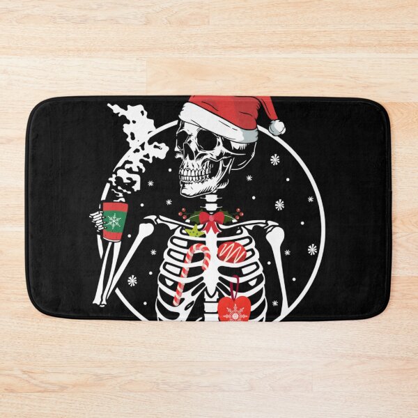 Item preview, Christmas Skeleton With Smiling Skull Drinking Coffee Latte  designed and sold by ChesterGolson.
